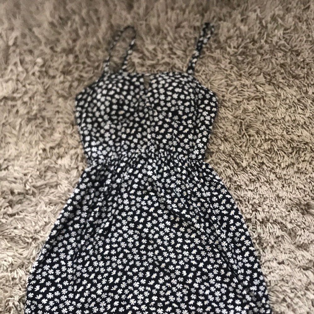 Cute black dress with flowers.